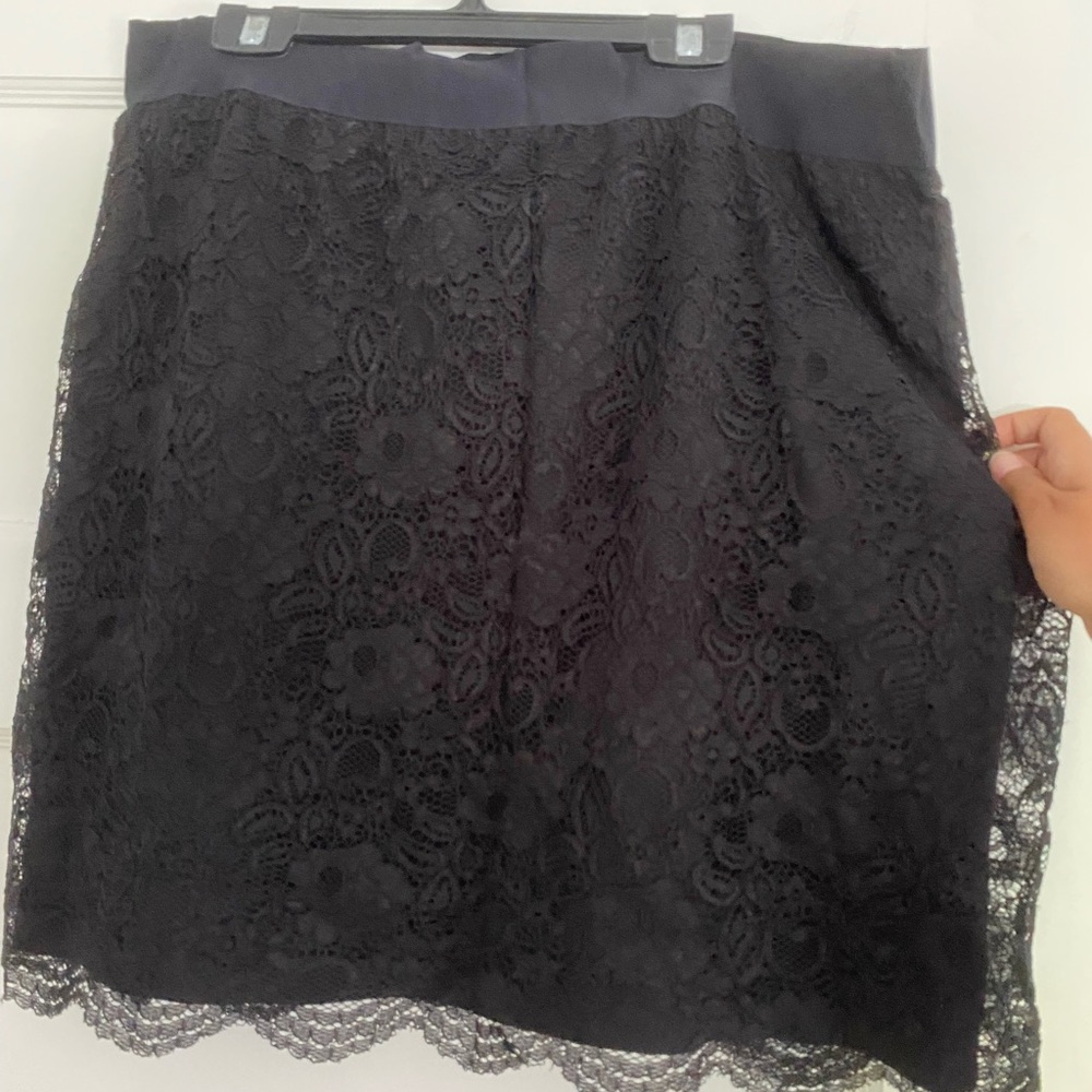 Anne Klein Black Embellished Mini Pencil Skirt